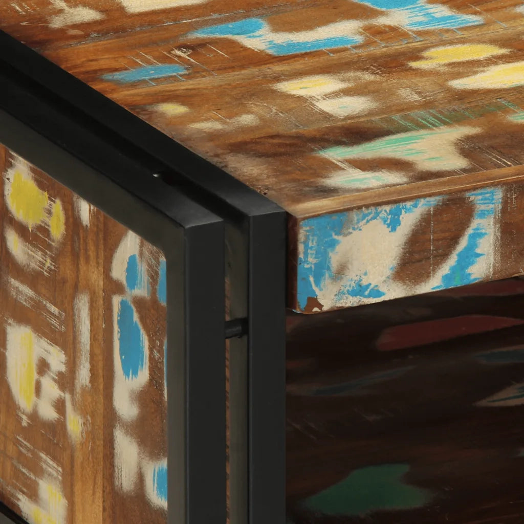 vidaXL Tavolino Salotto Multicolore 50x50x38cm Legno Massello Recupero