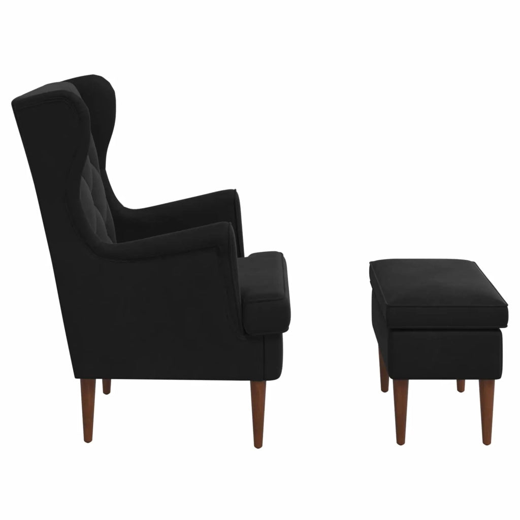 Poltrona con Ottomano 2 pz Nero Velluto 3418851