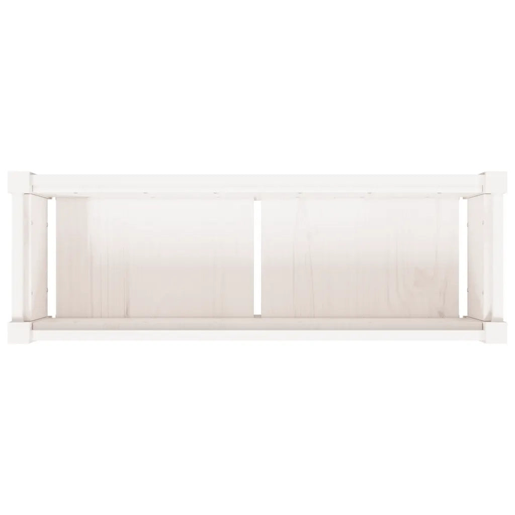 Fioriera da Giardino-Vaso da Esterno Bianca 90x31x31 cm Legno Massello di Pino