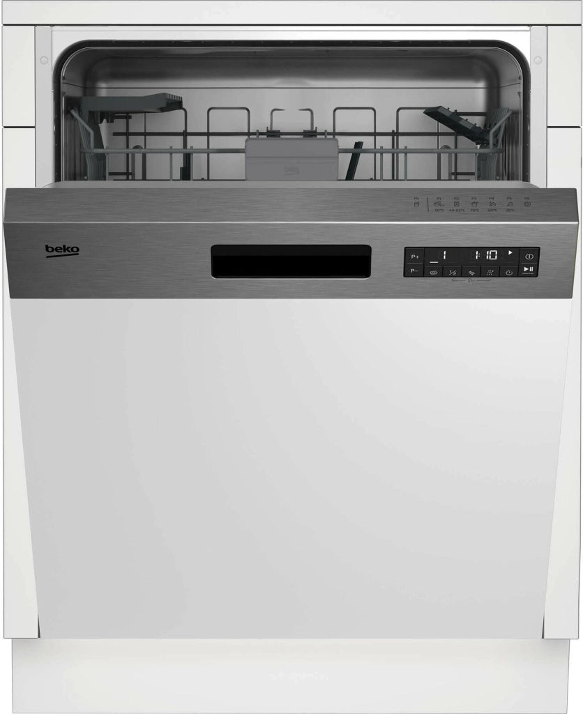 Beko b300 Lavastoviglie 60cm semi-integrata con cruscotto Inox, Classe D, 45 dBA