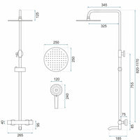 Set Doccia Da Incasso Con Termostatato Lungo Chrome