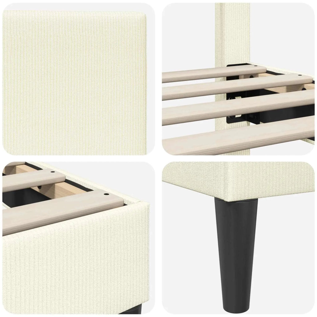 Struttura del letto Crema 120 x 190 cm Tessuto in Cords 42027722