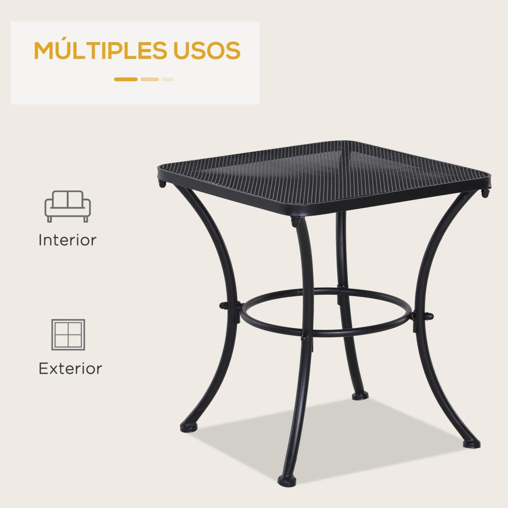 Tavolino quadrato da giardino ¨C Xylo ¨C Struttura in metallo nero 45x45x50 cm