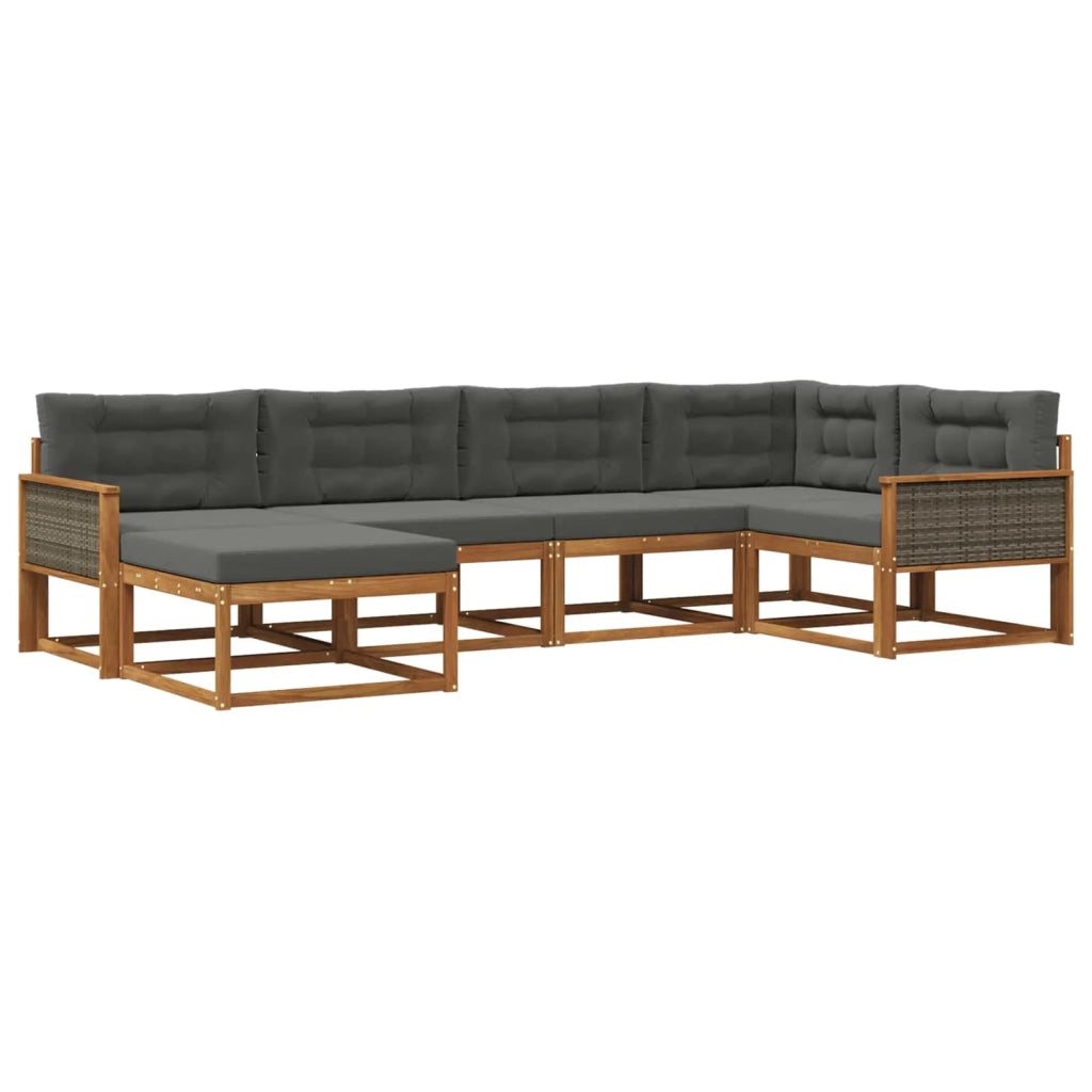 Set di divani da esterno 6 pz Naturale e Antracite 3382700