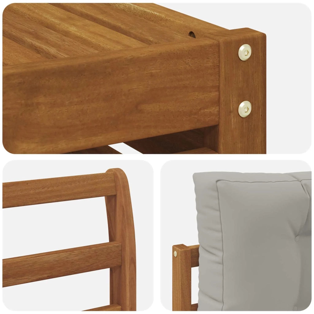 Set di divani da esterno 8 pcs Grigio Naturale e Chiaro