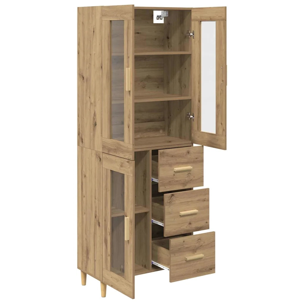 Credenza | Madia | Buffet da pranzo | Armadio da pranzo con cassetto Rovere artigianale 69,5 x 34 x 180 cm