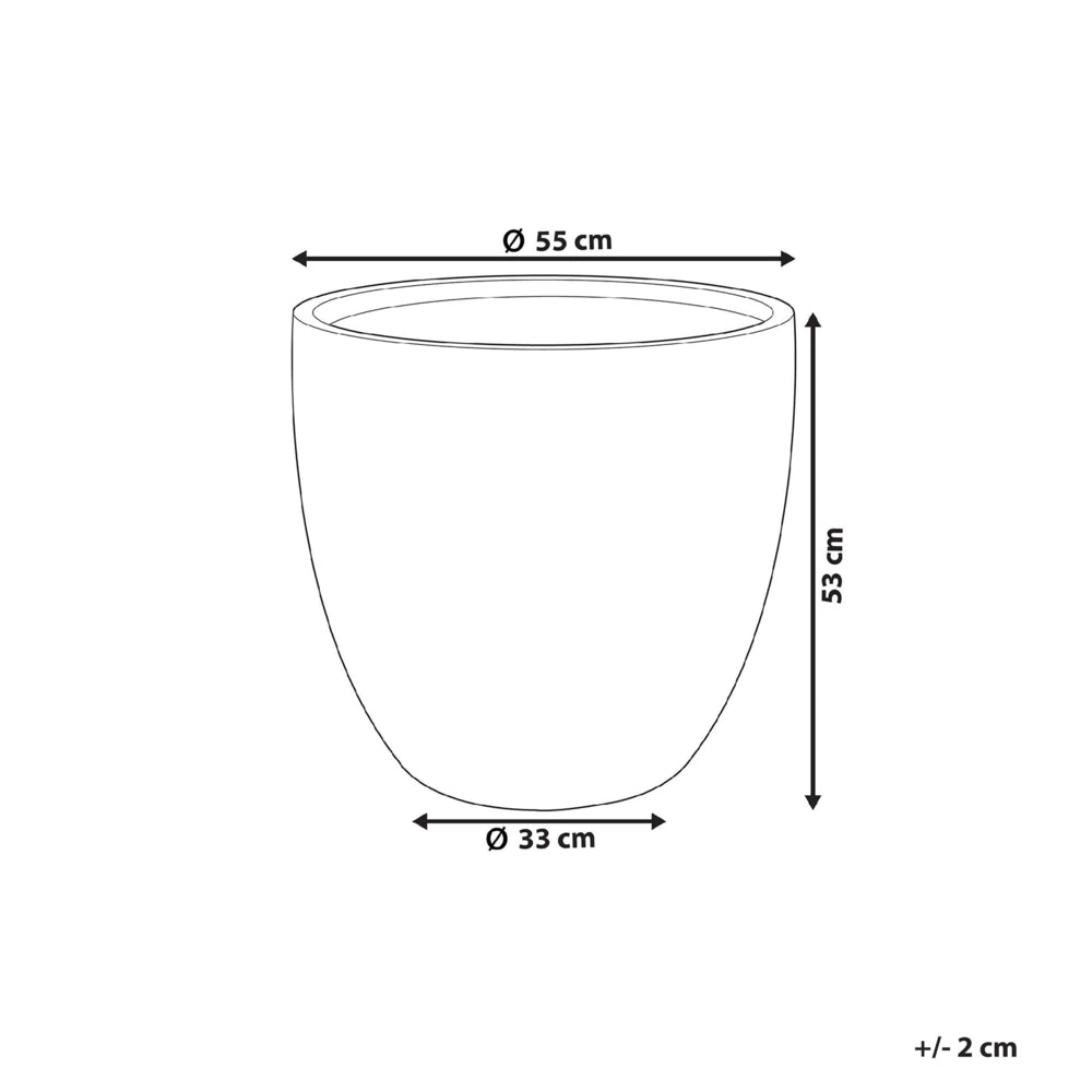 Vaso da fiori in argilla grigio scuro 55 x 55 x 53 cm per interni ed esterni resistente alle intemperie
