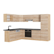 Cucina angolare completa R-Line Sonoma/Rovere dorato 287 x 227 cm, PL Antracite Vicco