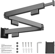 Raccoglierecambio pieghevole con 12/18 ganci e portaasciugamani per balcone e camera da letto (nero-3 ripieghe)