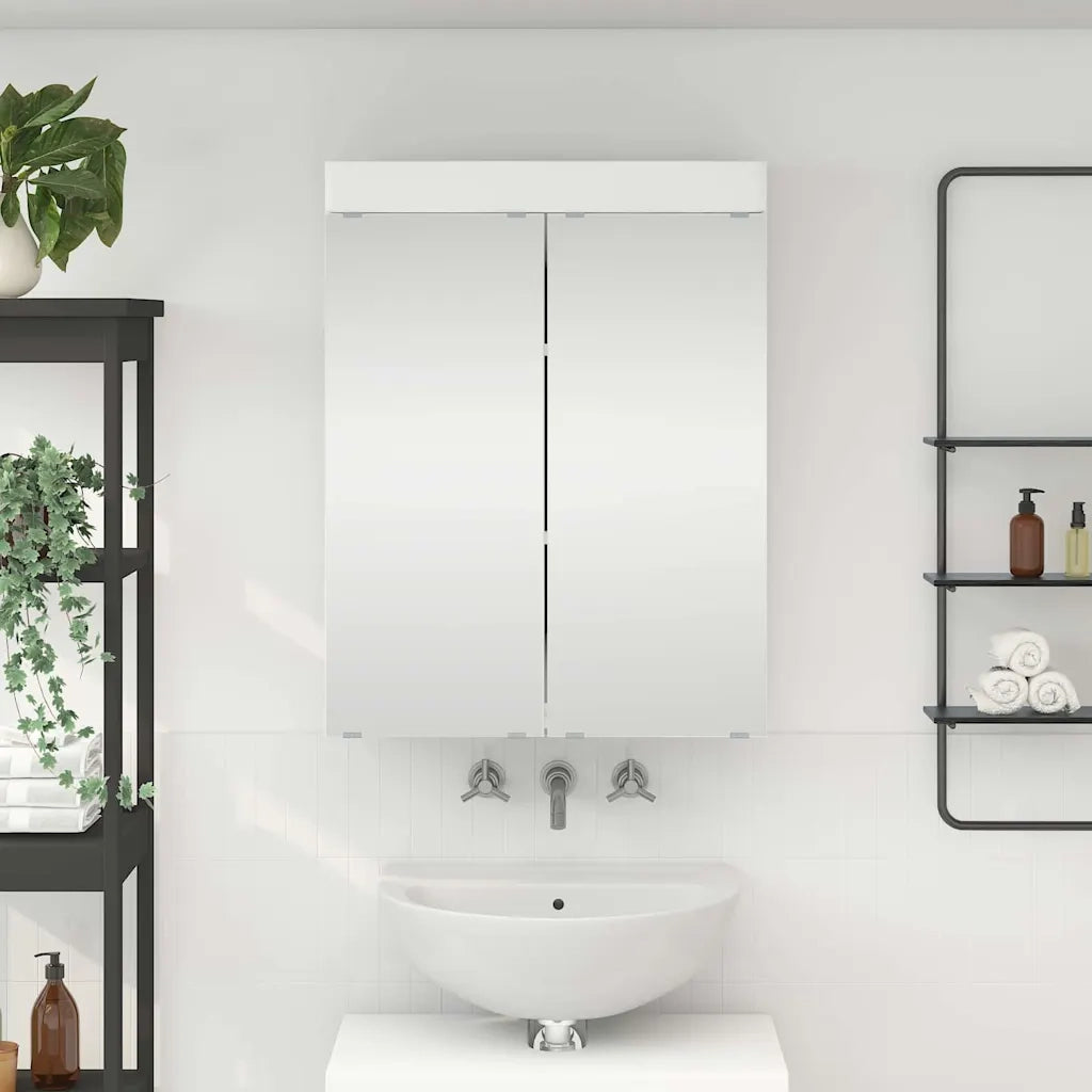 Mobiletto per specchio da bagno TULUM Bianco 60 x 16,5 x 78 cm