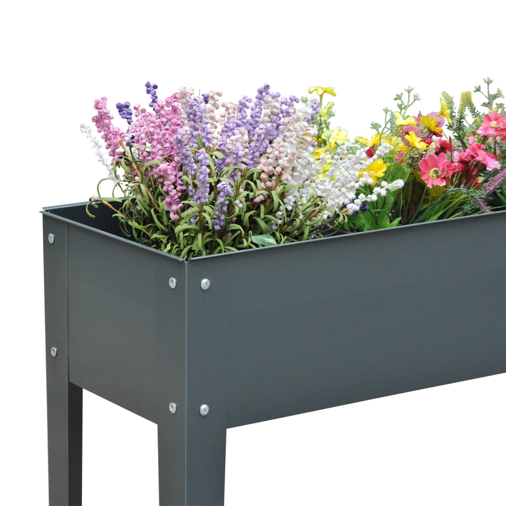 Vaso da Fiori con Piedi ¨C zephmum ¨C Grigio, Metallo, 100x30x80 cm