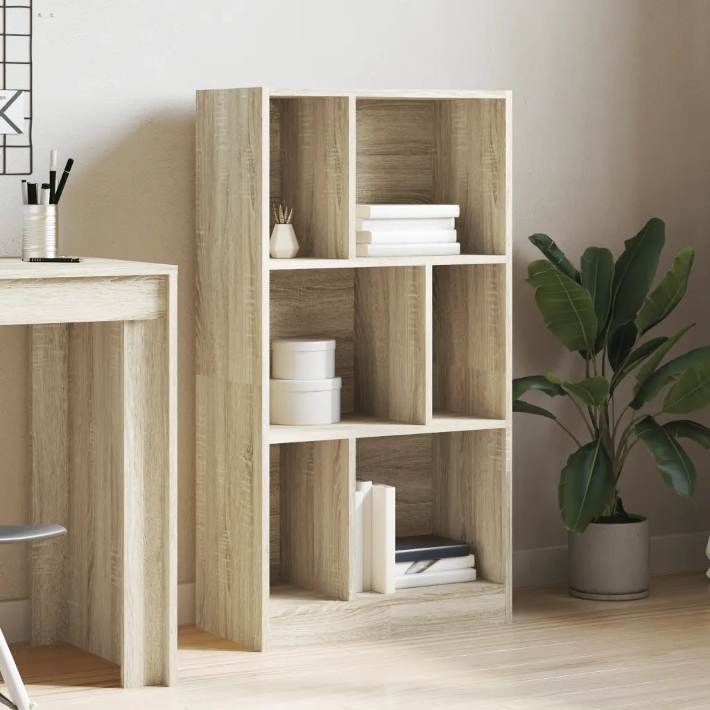 Libreria-Scaffale per Libri-Mobile di Stoccaggio Rovere Sonoma 57x28,5x107,5 cm in Legno Multistrato