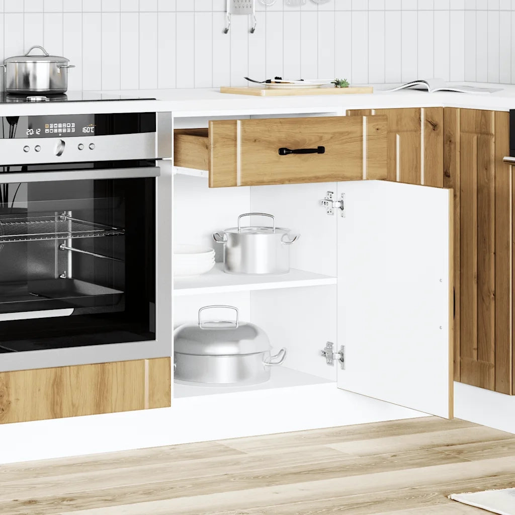 Base da Cucina Lucca Rovere Artigianale in Legno Multistrato 853726