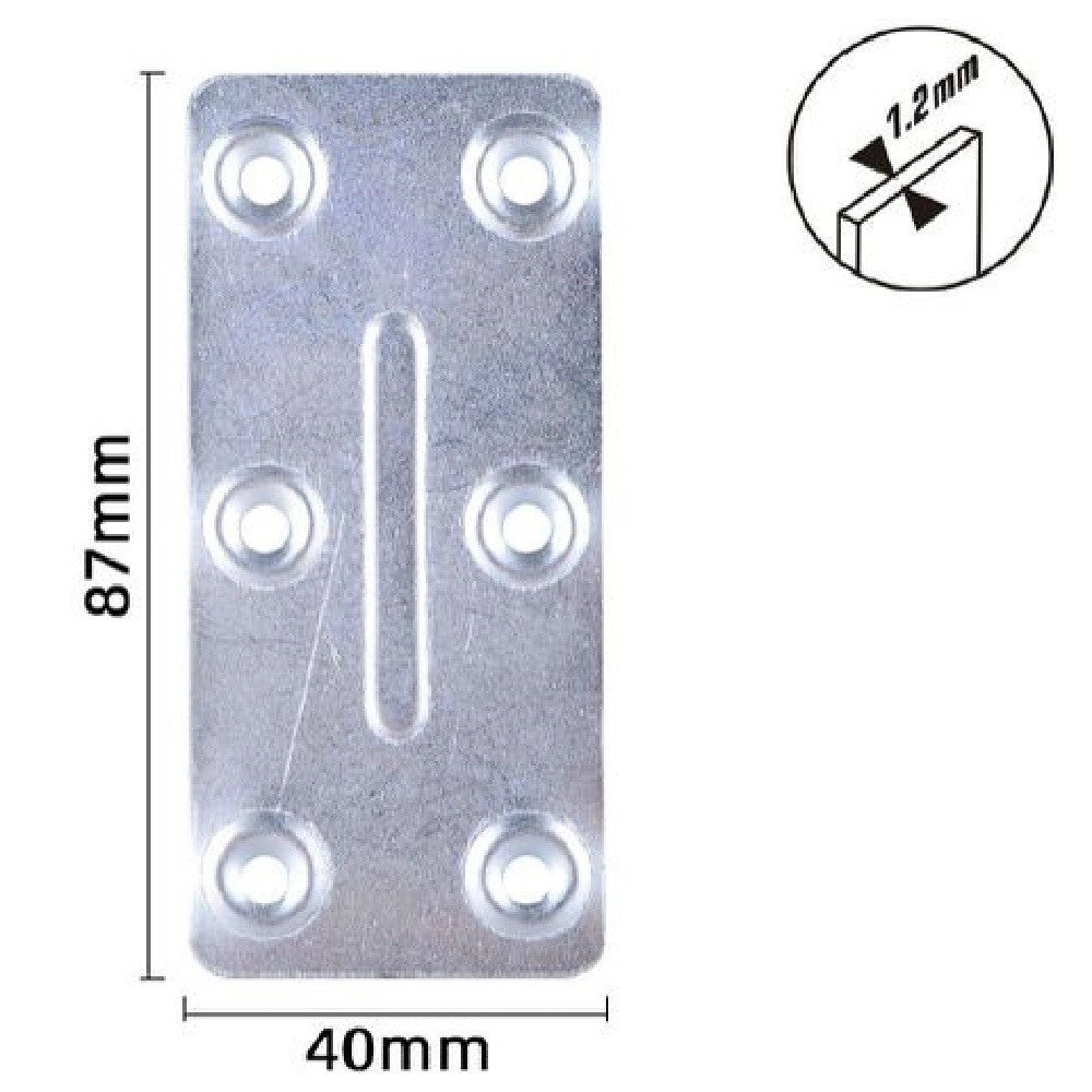 Trade Shop - Set 4pz Lastrine Lastrina Piastra Di Giunzione 87x40x1.2mm Con Viti Mobili 57134 -