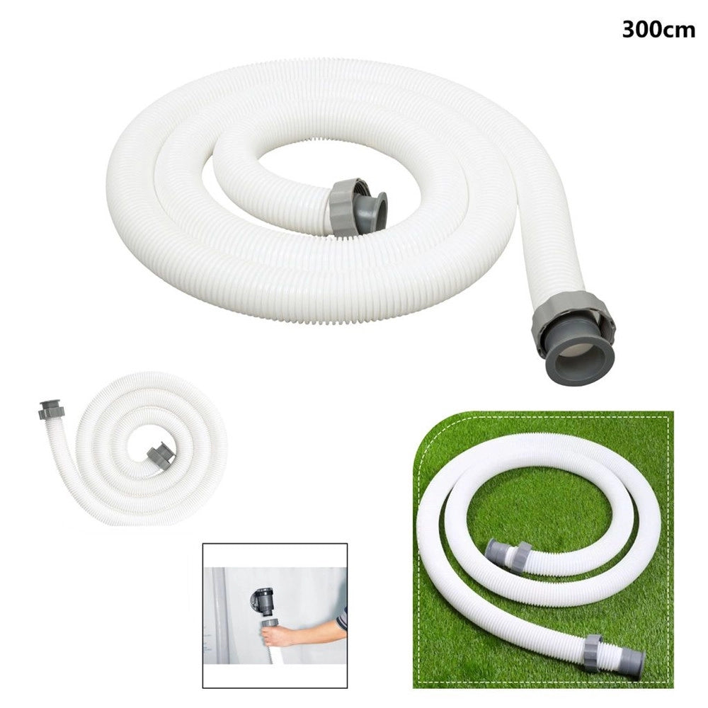 Trade Shop - Tubo Da 3 Mt Diam.38 Mm Per Pompe Filtri A Sabbia Bianco Ricambio Piscina 58368 -