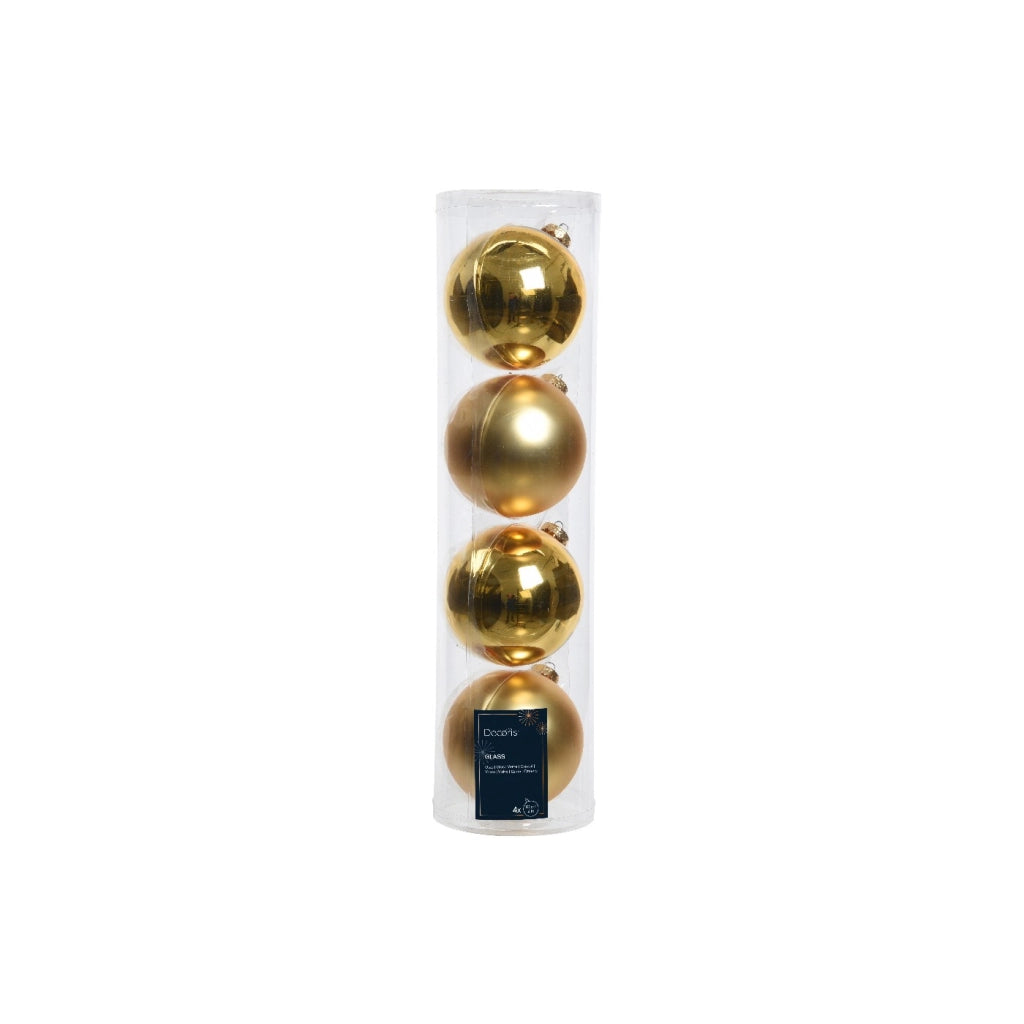 Box 4 Palline Vt luc/opac oro10 cm