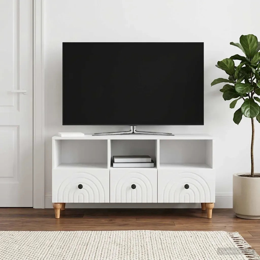 Mobile TV 102 x 34,5 x 50 cm Bianco Lucido Legno ingegnerizzato 894219