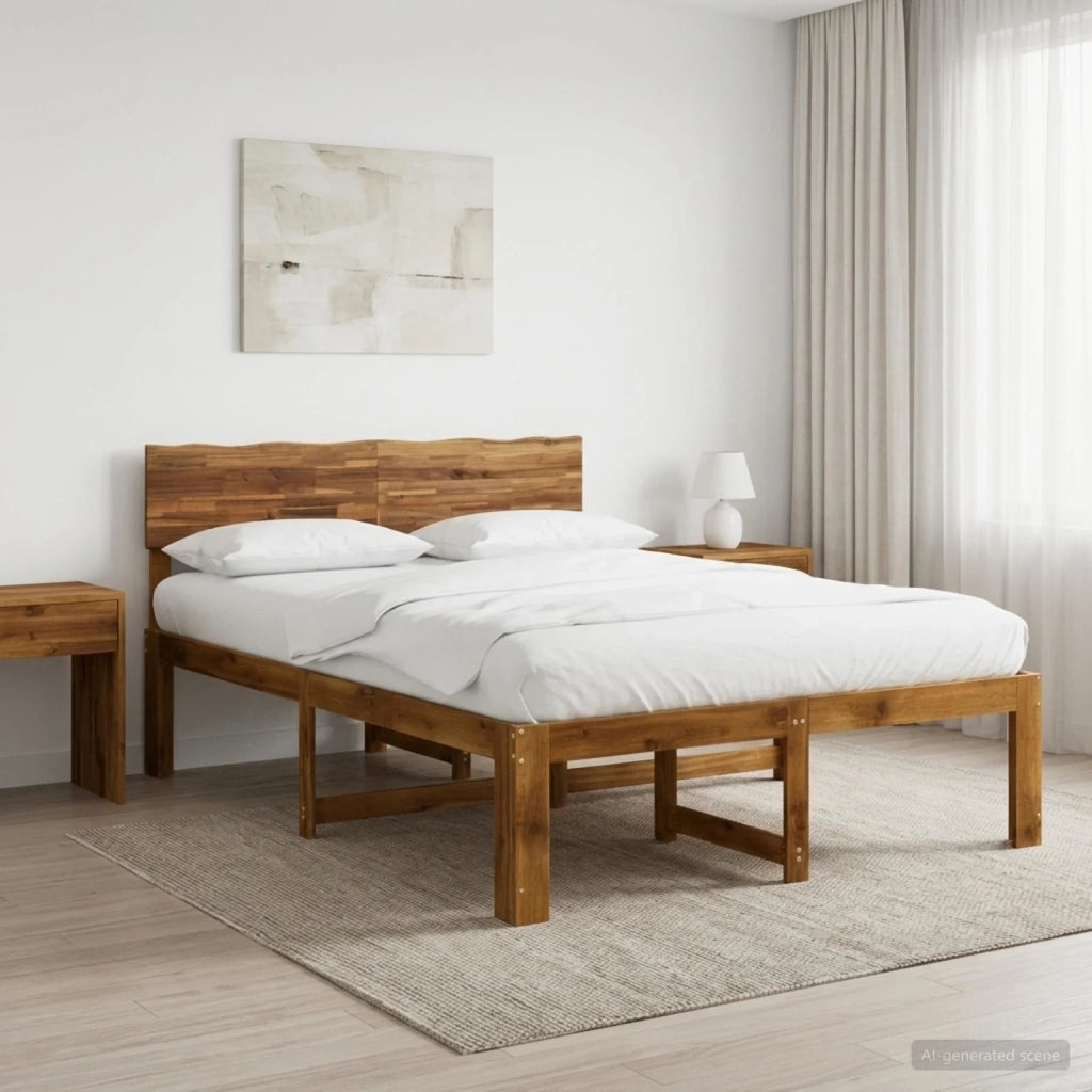 Letto matrimoniale con testiera ROSTOCK Naturale 150 x 200 cm 3405429