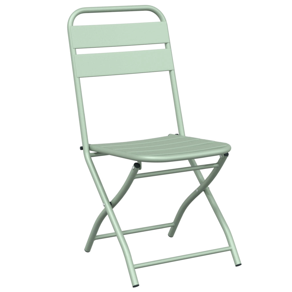 Sedia da Giardino Pieghevole 2 pcs Verde Chiaro 42x52x82 cm Acciaio verniciato a polvere