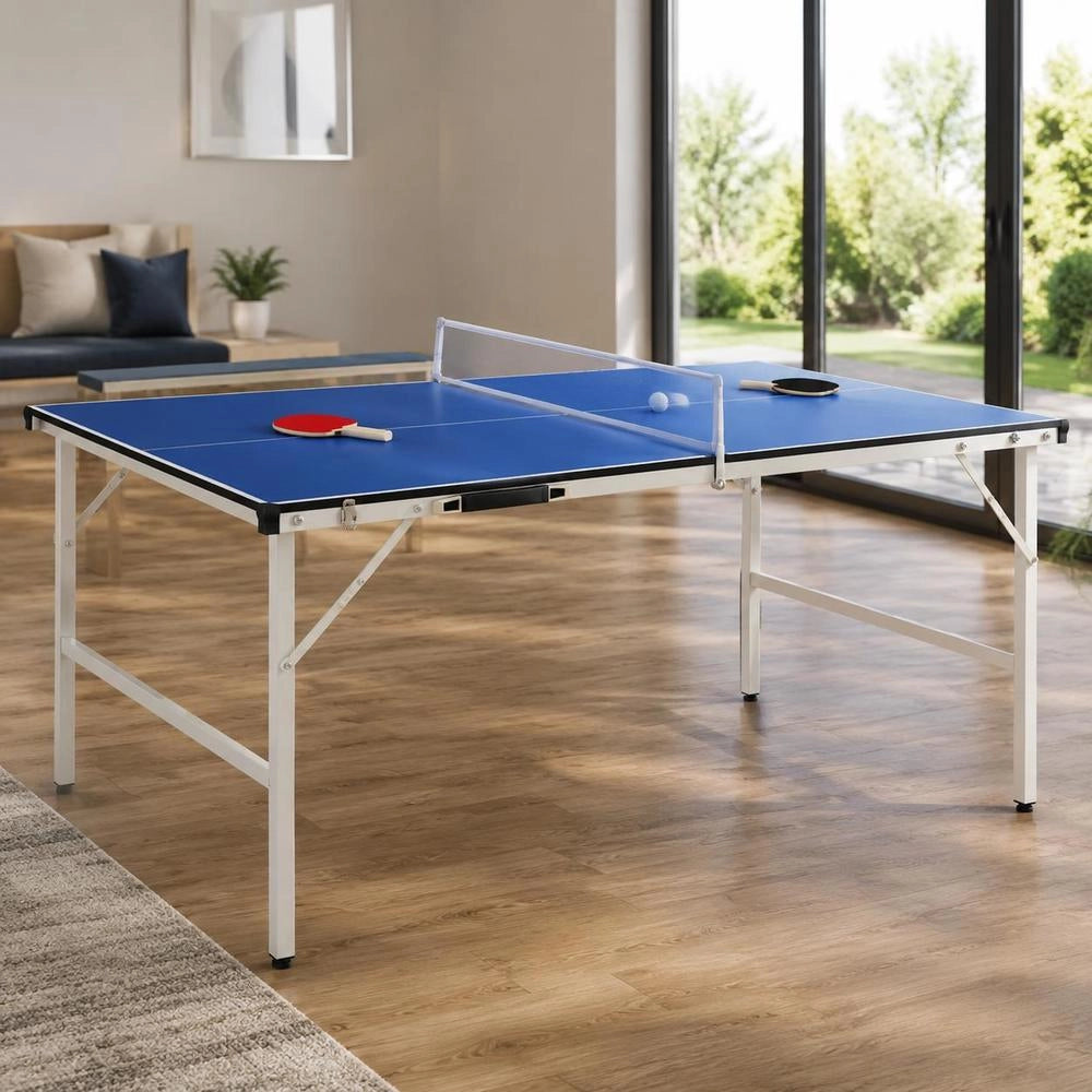 5-foot Ping-pong Table With Net, 152 X 76 X 66 Cm, Blue