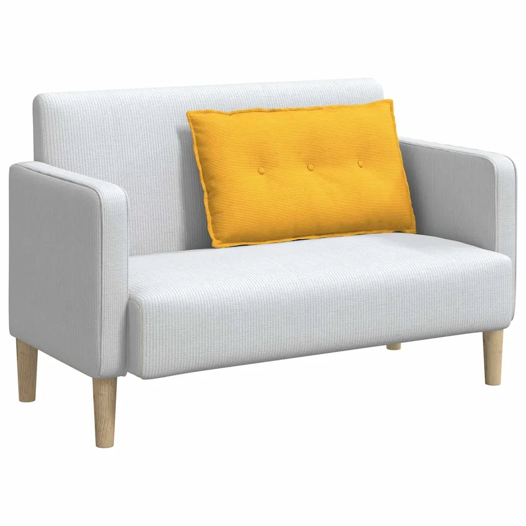 Cuscino per Schiena Giallo Chiaro 80 x 50 cm Tessuto in Cords 42014742