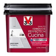 V33 Smalto Rinnovare Perfection Cucina Muri Piastrelle Mobili Metallo Satinato Colore: Grigio Chiaro Satinato