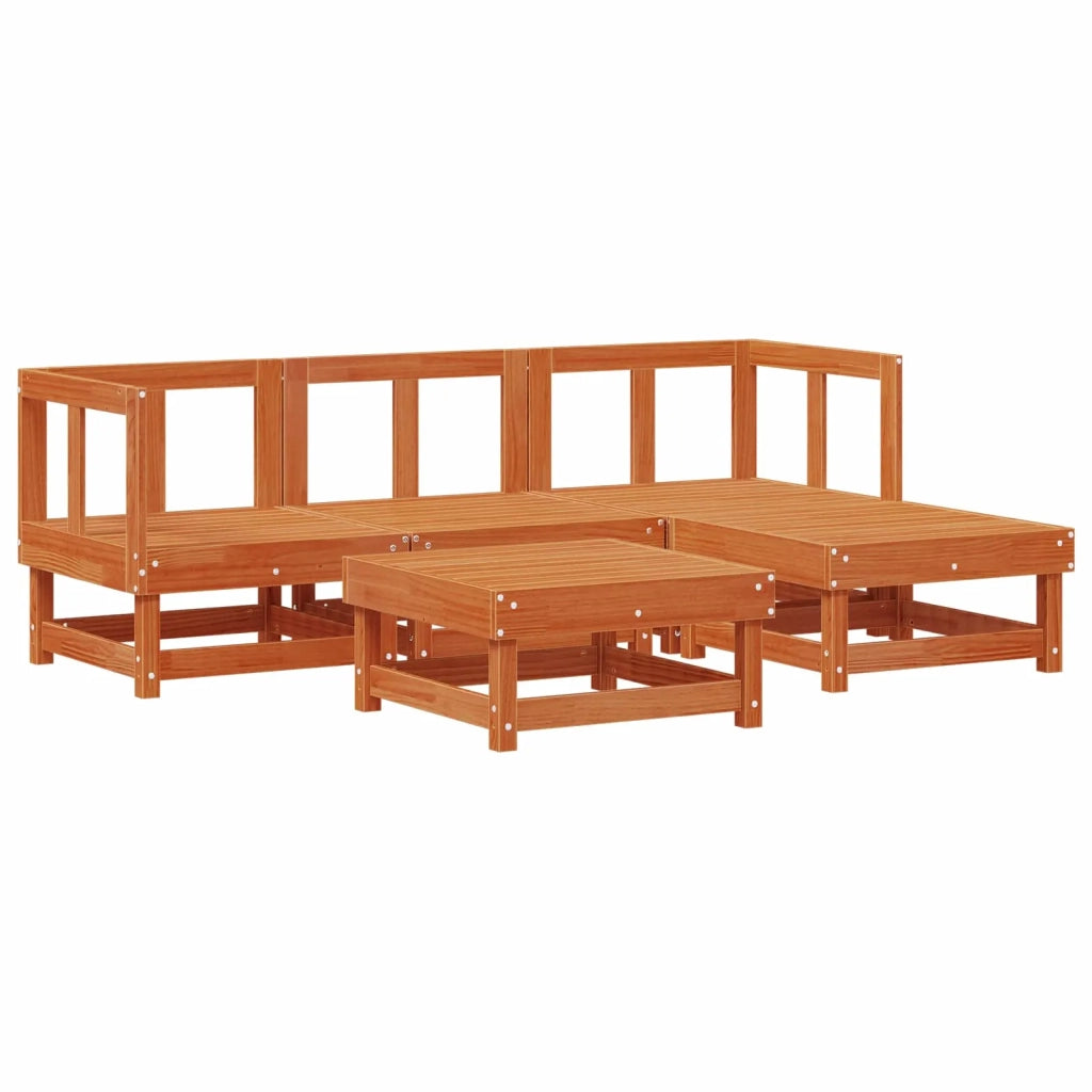 Set Lounge da Giardino 5 pcs Marrone Cera 3418091