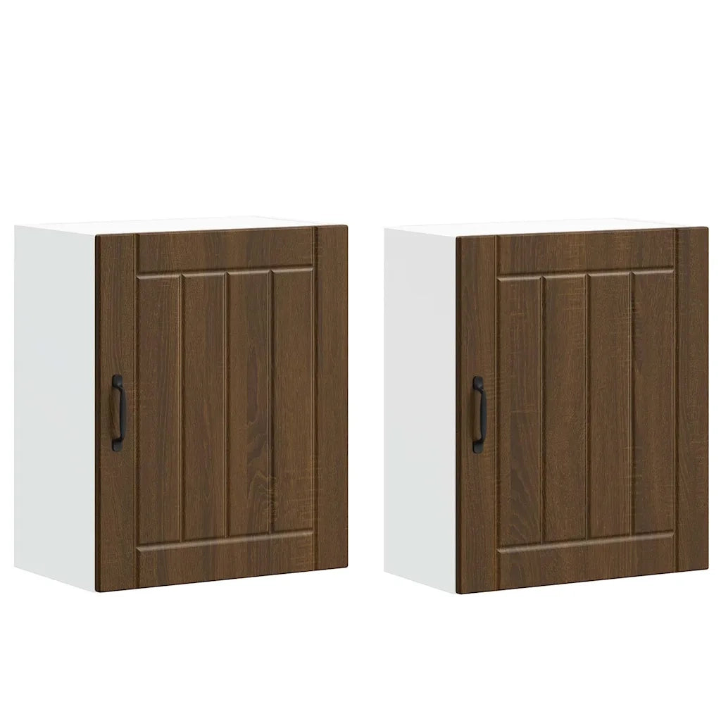 Pensili da cucina 2 pz Lucca in Legno Multistrato color rovere Marrone 853812