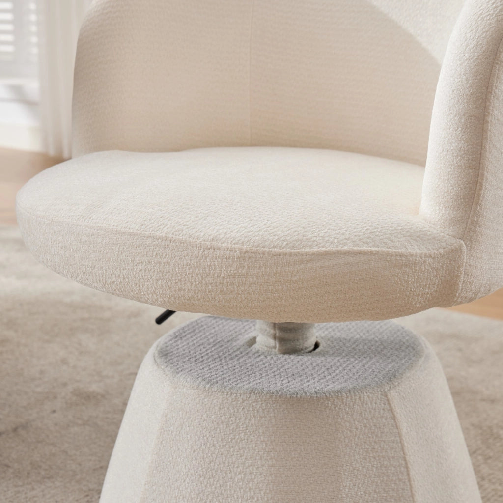Sgabello da Bar Regolabile Girevole 360¡ã ¨C MINIMAL ¨C Velluto Beige Crema, Seduta Imbottita