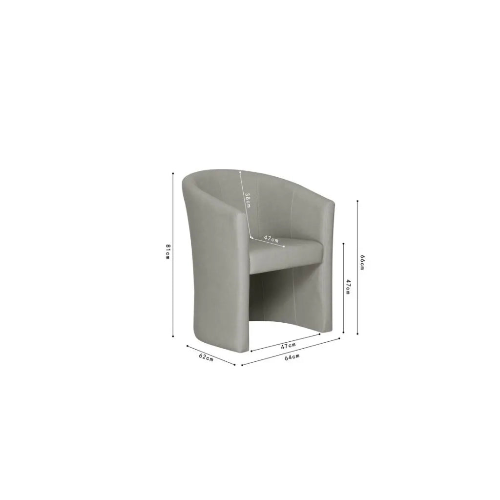 Poltrona da salotto KYOTO – Confortevole – Grigio chiaro – Stile vintage