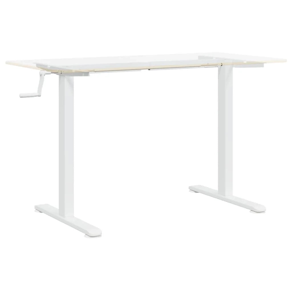 Struttura per ufficio scrivania postazione di lavoro mobile per computer scrivania per studio in piedi (94-135) x 60 x (70-114) cm acciaio bianco 02_0023974