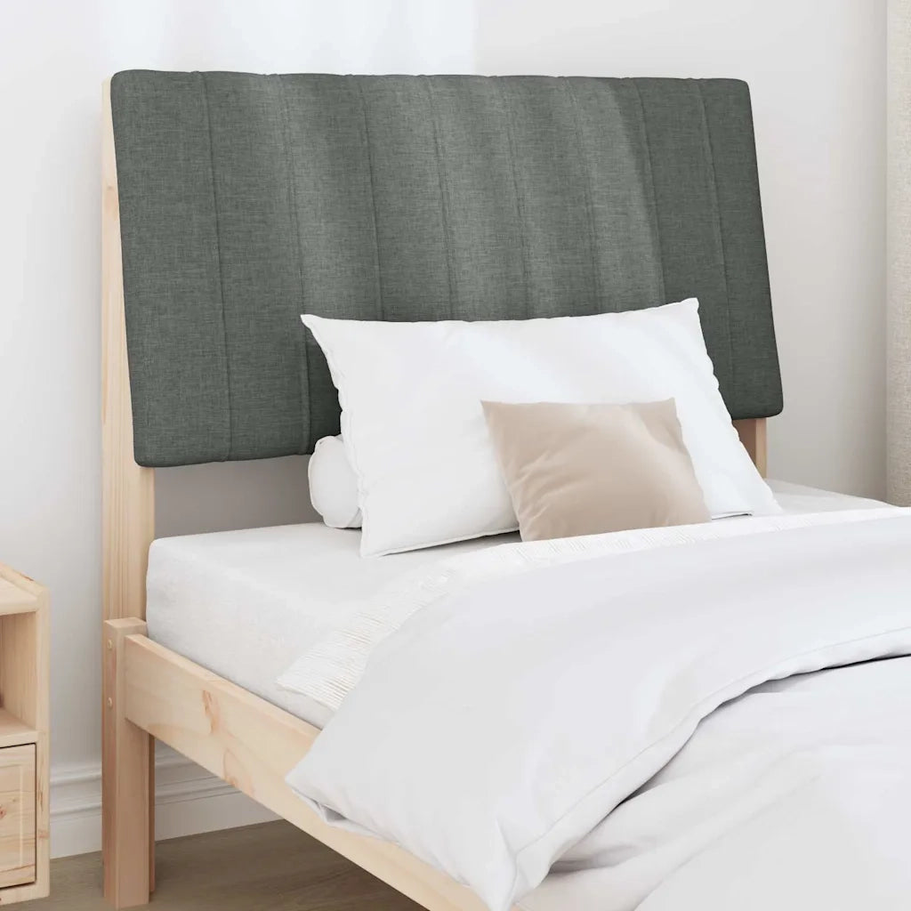 Testiera imbottita-Testiera con Cuscini-Testata Grigio scuro 90 cm Pino massello 929517