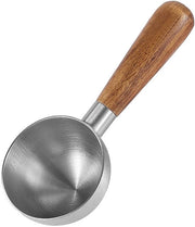 Manicotto in legno artigianale premium — leva di misura in acciaio inossidabile 304 — cucchiaio di precisione a grano fine — cucchiaio di macinazione per caffè in grani — cucchiaio di misura per caffè in grani per la cucina