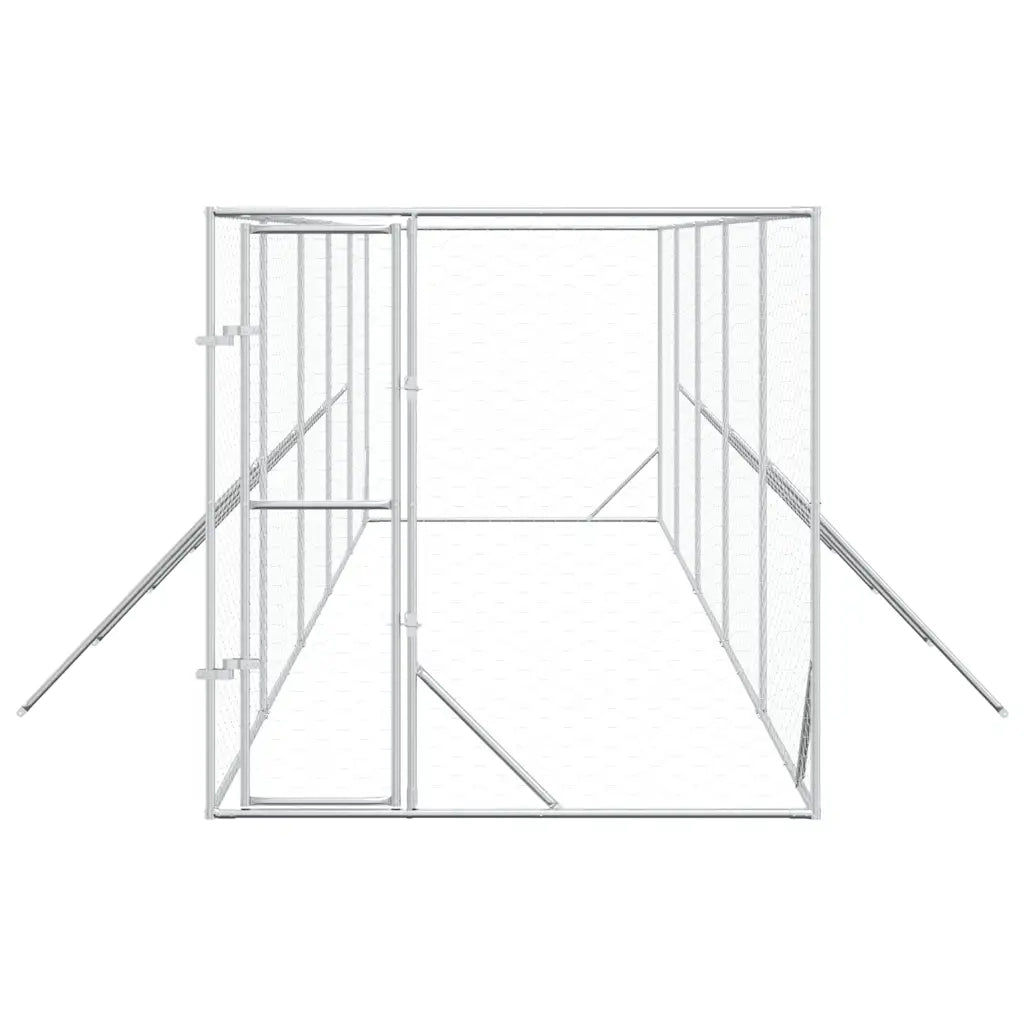 Cuccia per Cani da Esterno Argento 2x10x2 m Acciaio Zincato 3190453