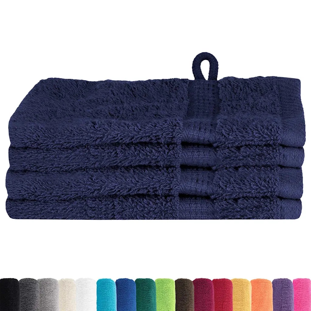 vidaXL Panni per il viso SOLUND 4 pcs Blu marino Cotone