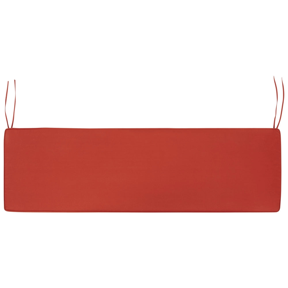Panchina per esterni con contenitore in legno massiccio di acacia a 3 posti 160 cm con cuscino color rosso