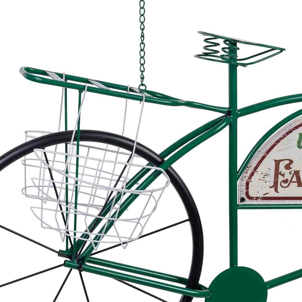 Bicicletta decorativa in metallo con due cestini 134x32x85h cm