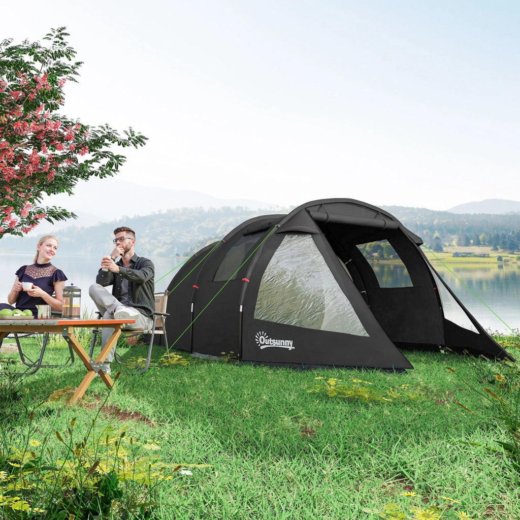 Tenda da campeggio trekking 2 stanze ¨C zephmum ¨C 475x264x172 cm nero