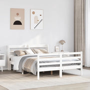 Giroletto con Testiera senza Materasso-Struttura Letto Bianco 140x200 cm 475951
