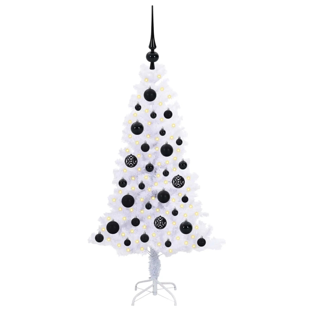 Albero di Natale | Decorazioni natalizie artificiale Bianco 120 cm PVC e Acciaio