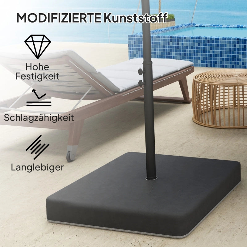 Pesi di base per supporti per ombrelloni, impermeabili, riempibili con sabbia, in plastica, 89L x 89W x 10,5H cm, neri