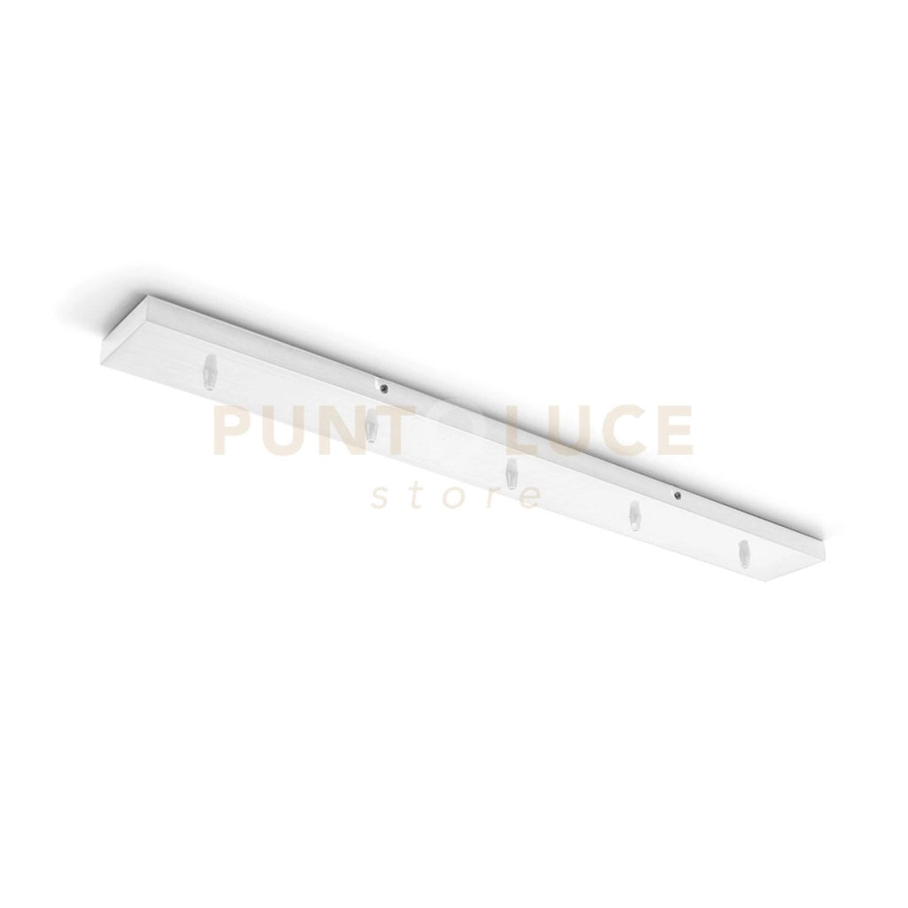 GSOB20- ROSONE 5 FORI RETTANGOLARE BIANCO SATINATO IN METALLO PIU' ACCESSORI INCLUSI 90CM