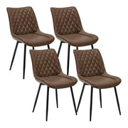WOLTU set di 4 sedie cucina moderne sedie imbottite Adatte per Sala da Pranzo, Soggiorno, Camera da Letto Estetica in Ecopelle Marrone Metallo BH210br-4