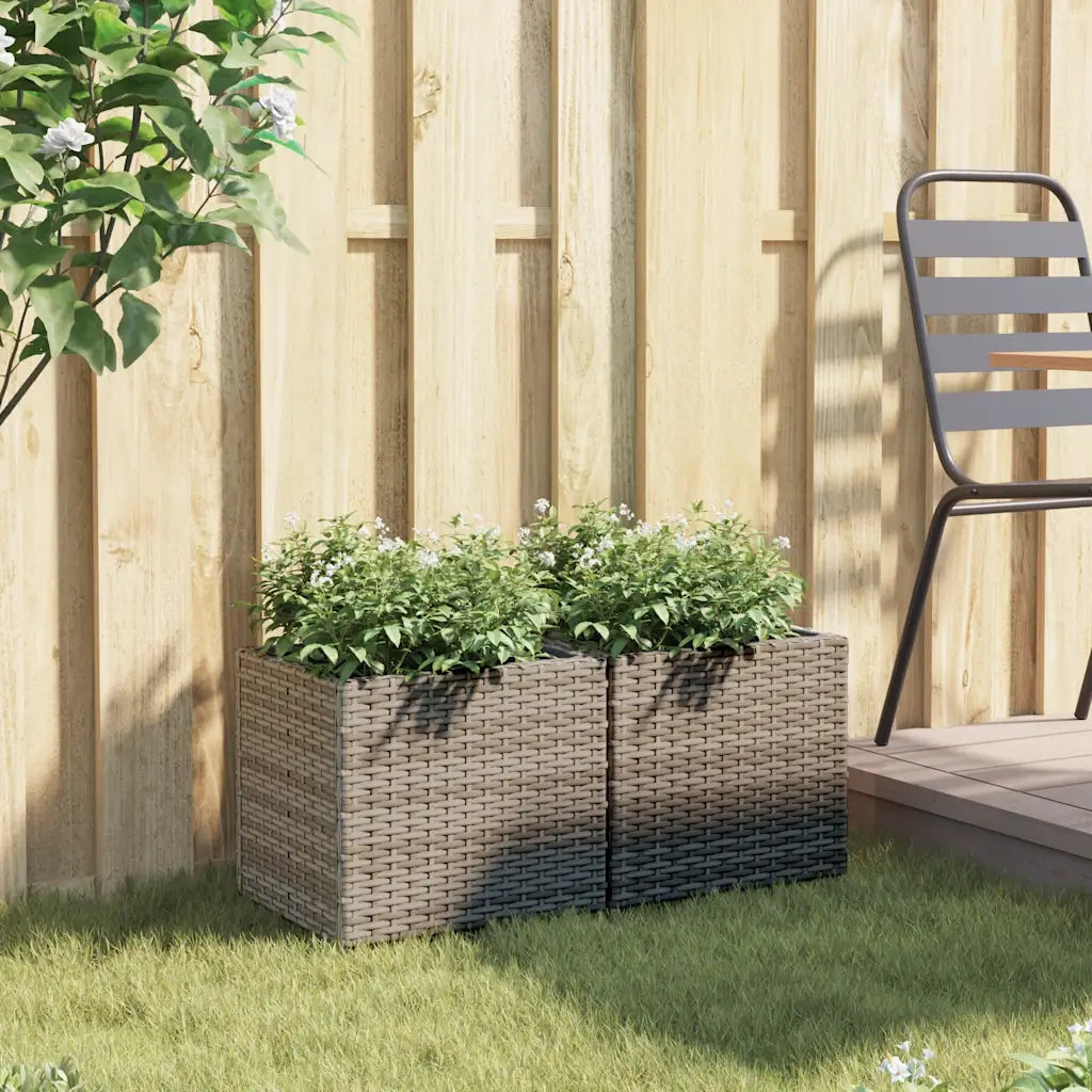 Fioriere da Giardino 2 pz Grigie 36x30x32 cm in Polyrattan 3210533