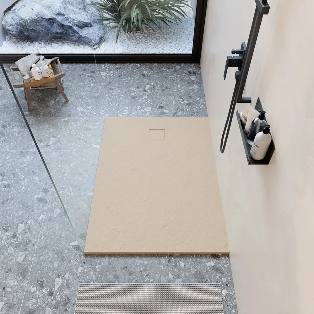 Piatto doccia 70x140 cm colore avorio effetto pietra | Samos