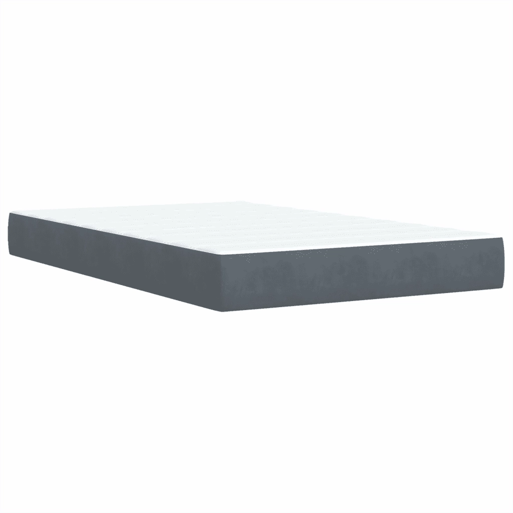Giroletto a Molle con Materasso Grigio Scuro 120x190 cm Velluto 3286253