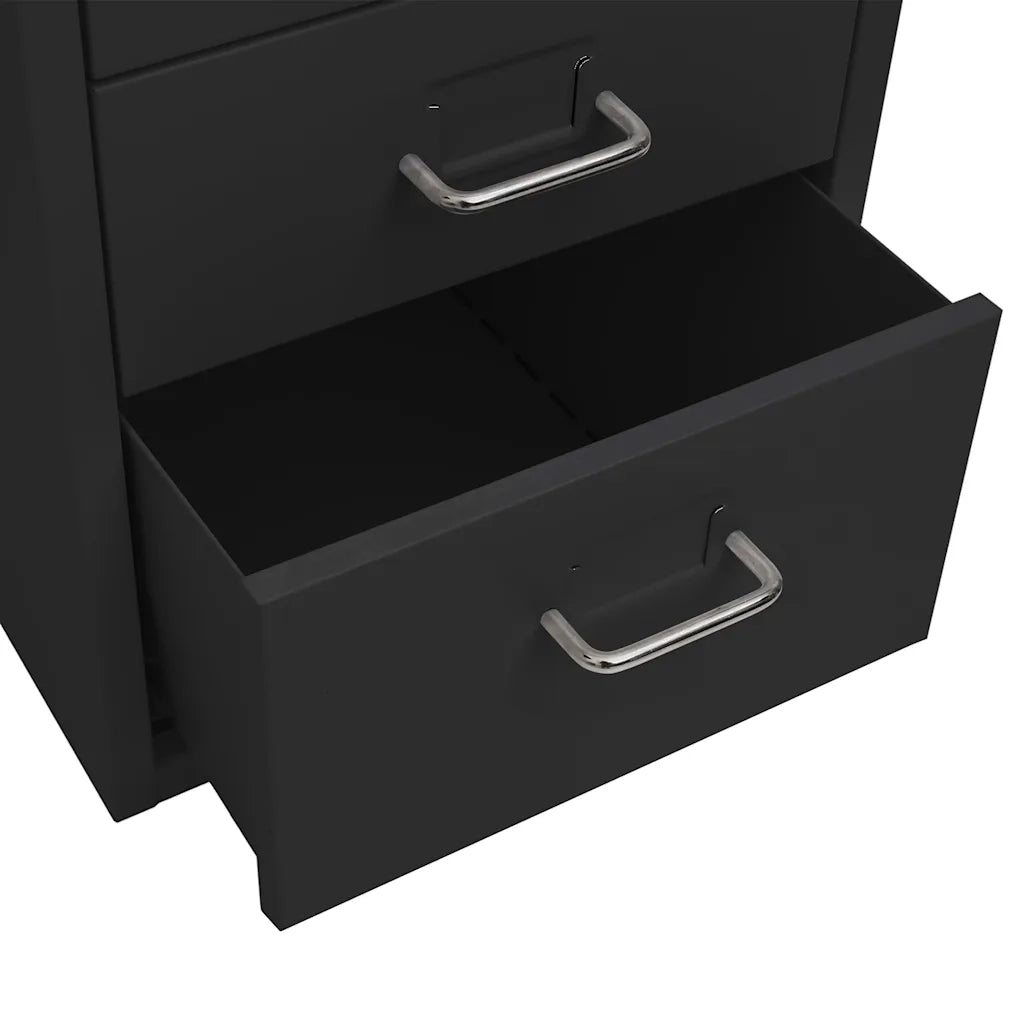 Schedario Mobile Nero 28x41x69 cm in Metallo CFW1092993