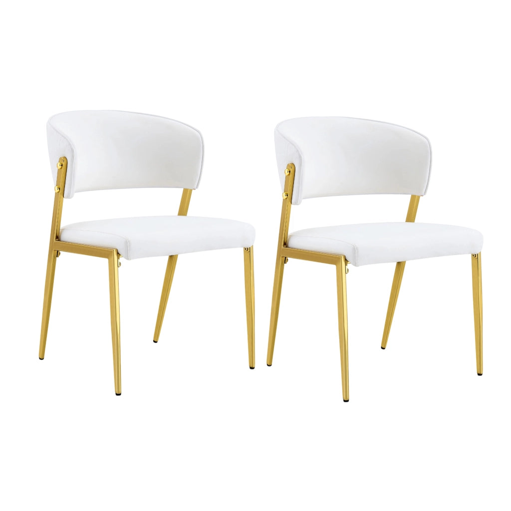 Sedia da pranzo 74x53.5x51 cm con schienale ergonomico in PU bianco