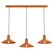 Lampada sospesa Nox 3xE27 arancione metallo Luminex