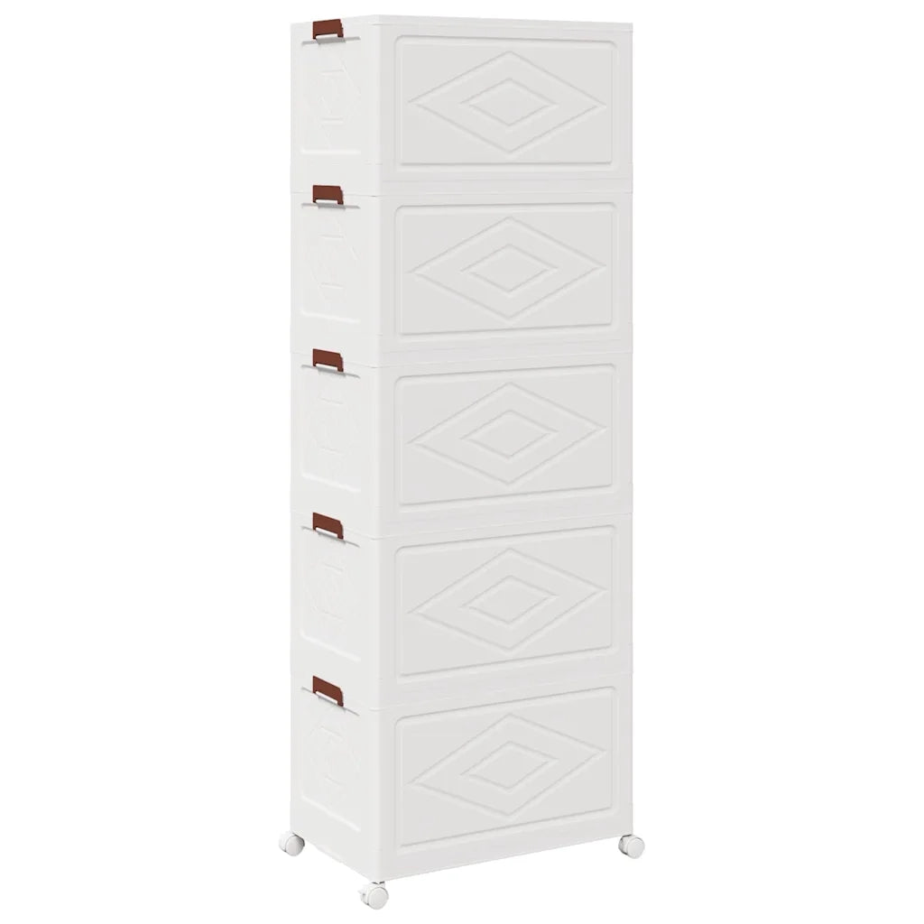 vidaXL Scatola Portaoggetti con Ruote 5 Livelli 75 L 64x40x179 cm